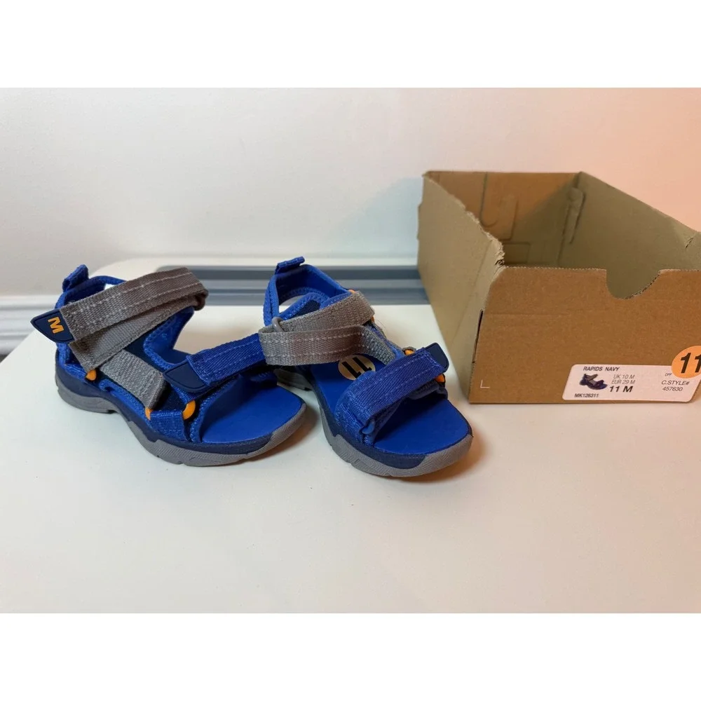 Merrell Rapids Sandals Kids Size 11 Blue Grey MK126311 Hiking Water Shoes